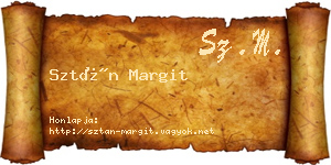 Sztán Margit névjegykártya