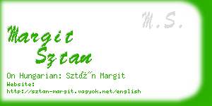 margit sztan business card